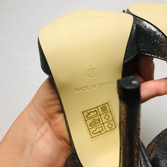 London Rebel Bow Two Part Point High Heels - Picture 10 of 11